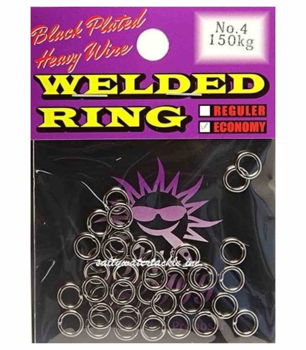 Boggy Welded Ring Heavy Wire Fishing Ring, Black Plated Corrosion-Resistant Ring for Leaders & Assist Hooks