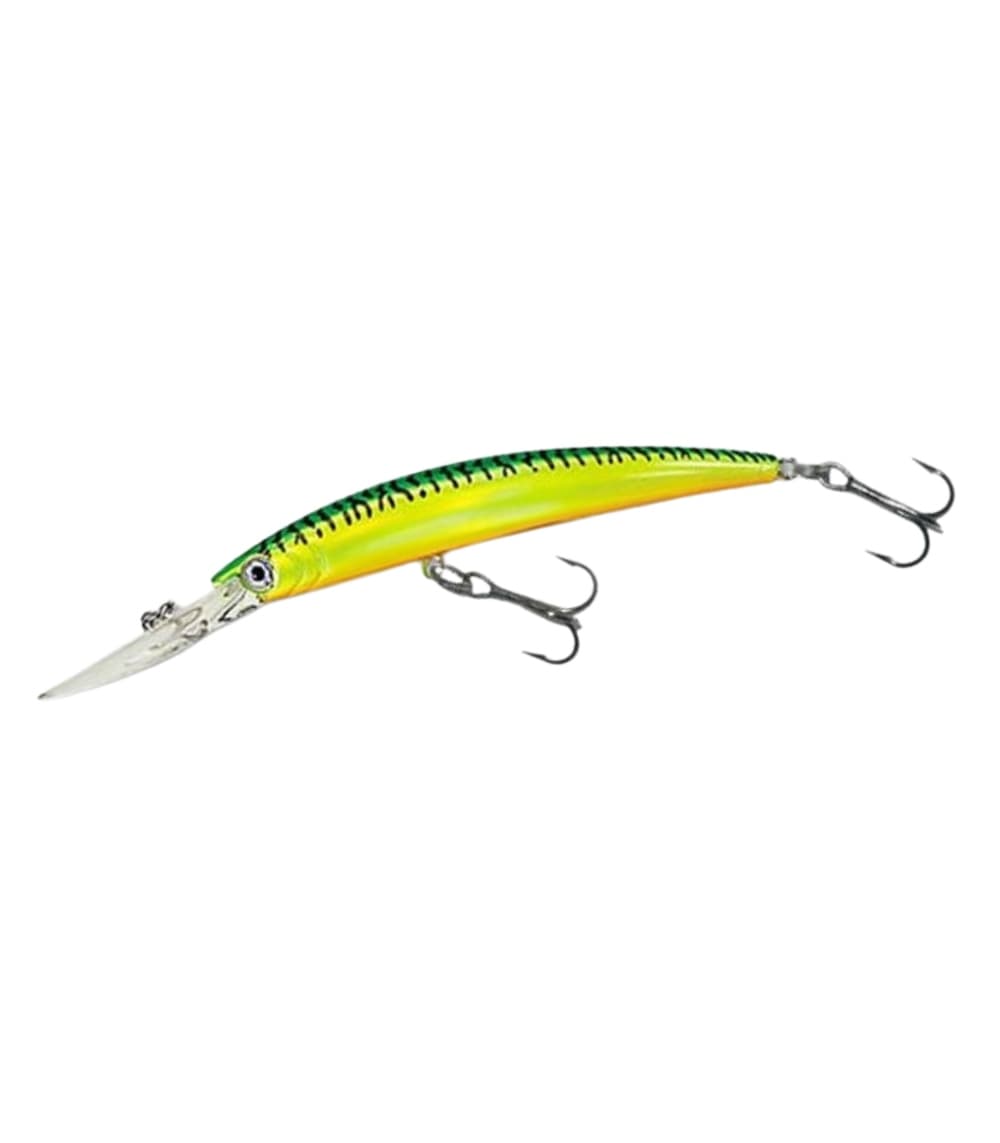 Yo-Zuri Crystal Minnow Deep Diver 90mm Floating Lure R538, Holographic Hard Bait with 3D Eyes for Trolling & Casting