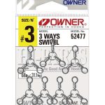 Owner Mitsumata 3 Ways Swivel 52477 – Strong 3-Way Fishing Swivel